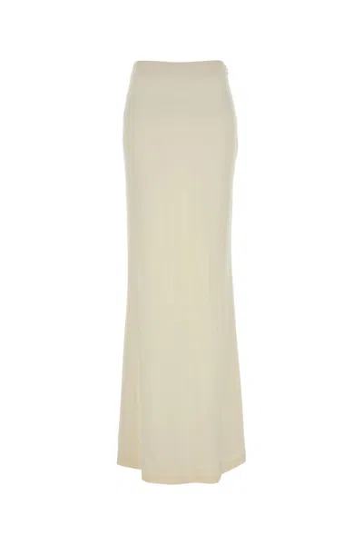 Alessandra Rich Ivory Stretch Crepe Skirt In Multi
