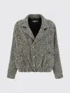 Alessandra Rich Tweed Bomber Jacket In White