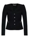 Alessandra Rich Long Sleeve Casual Jacket In Black