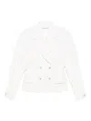 Alessandra Rich Crystal-embellished Double-breasted Jacket In White