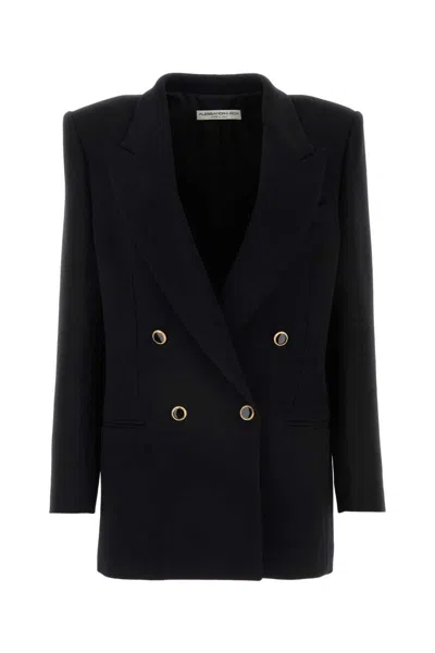 Alessandra Rich Blazer Doppiopetto Oversize In Black