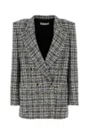 Alessandra Rich Women Embroidered Tweed Oversize Blazer In Multicolor