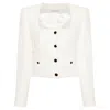 Alessandra Rich Tweed Jacket With Sequins Embell In White