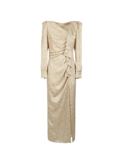 Alessandra Rich Jacquard Maxi Dress In Neutral