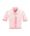 Alessandra Rich Jacquard-motif Cropped Cardigan In Pink