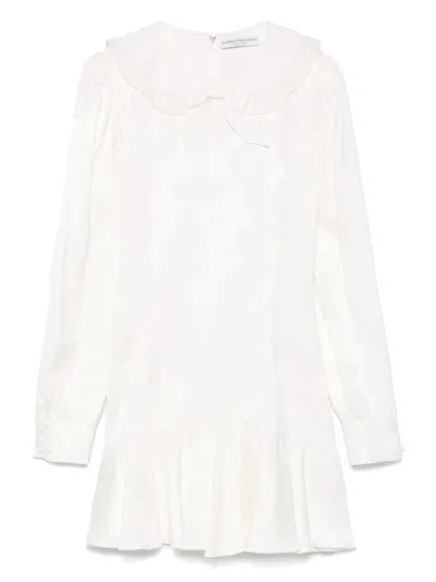 Alessandra Rich Jacquare Mini Dress In White