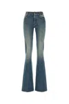 Alessandra Rich Flared Denim Jeans In Blue
