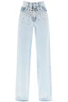 Alessandra Rich Jeans With Studs In Celeste