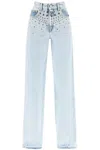 Alessandra Rich Jeans With Studs In Lightblue