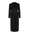 Alessandra Rich Wool Blend Coat Button Detailing In Black