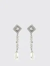 Alessandra Rich Mini Embellished Metal Earrings 10.5 Cm X 2.5 Cm In Silver