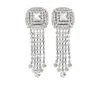 Alessandra Rich Square Crystal Dangle Earrings
