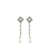 Alessandra Rich Mini Embellished Metal Earrings 10.5 Cm X 2.5 Cm In Silver