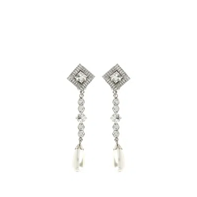 Alessandra Rich Crystal-embellished Drop Earrings In Gold