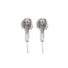 Alessandra Rich Crystal-embellished Fringed Earrings In Silver