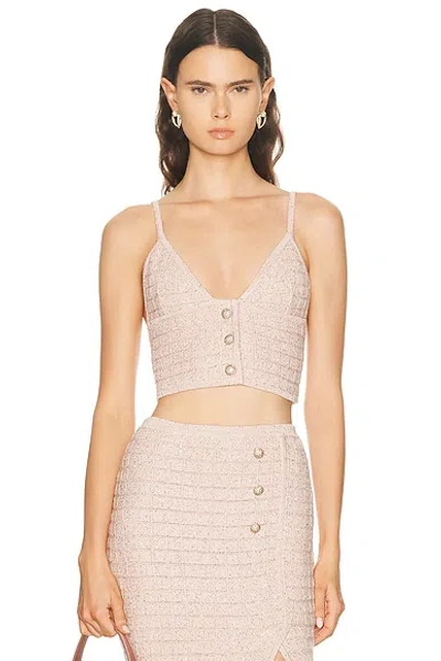 Alessandra Rich Knit Crop Top In Pink