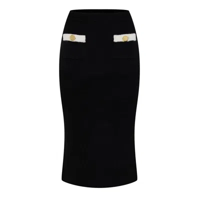 Alessandra Rich Knit Midi Skirt In Black