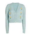 Alessandra Rich Knitted Cardigan In Blue