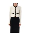 Alessandra Rich Alpaca Blend Knit Cropped Cardigan In Black