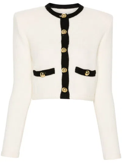 ALESSANDRA RICH KNITTED CROPPED CARDIGAN