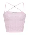 Alessandra Rich Knitted Halterneck Top In Purple