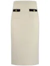 Alessandra Rich 'alpaca Midi Skirt In Weiss