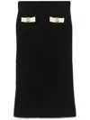 Alessandra Rich Knitted Midi Skirt In Black