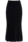 Alessandra Rich Knitted Midi Skirt With Cable Knit In Black