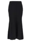 Alessandra Rich Knitted Wool Maxi Skirt In Black
