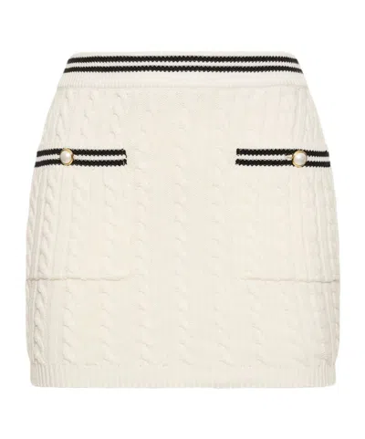 Alessandra Rich Knitted Mini Skirt In Neutral