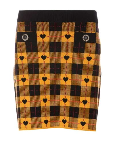 Alessandra Rich Knitted Mini Skirt In Brown