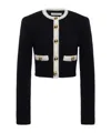 Alessandra Rich Alpaca Knitted Cropped Cardigan In Black