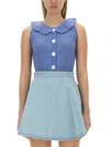 Alessandra Rich Cropped Crystal-embellished Pointelle-knit Mohair-blend Cardigan In Azure