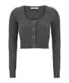 Alessandra Rich Wool Knitted Cardigan In Black
