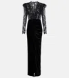 Alessandra Rich Women Velvet And Lace Dress In Black