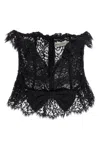Alessandra Rich Strapless Bow-embellished Lace Bustier Top