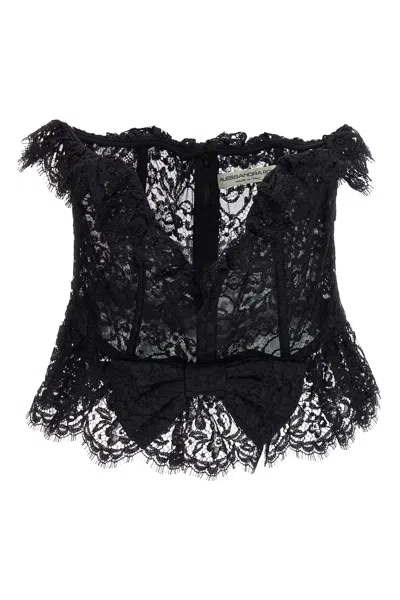 ALESSANDRA RICH ALESSANDRA RICH LACE BOW BUSTIER TOP