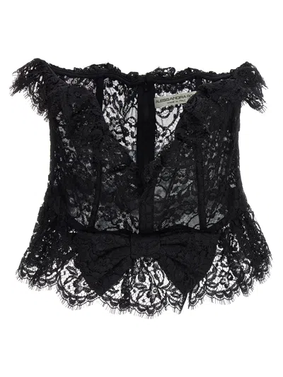 ALESSANDRA RICH ALESSANDRA RICH LACE BOW BUSTIER TOP