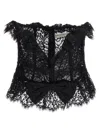 Alessandra Rich Lace Bow Bustier Top In Black