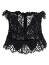 Alessandra Rich Strapless Bow-embellished Lace Bustier Top