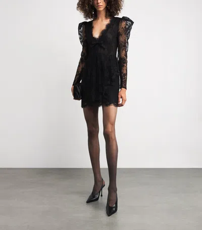ALESSANDRA RICH LACE BOW-DETAIL MINI DRESS