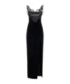 Alessandra Rich Lace Dress In Black
