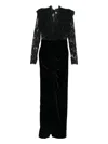 Alessandra Rich Women Velvet And Lace Dress In Black