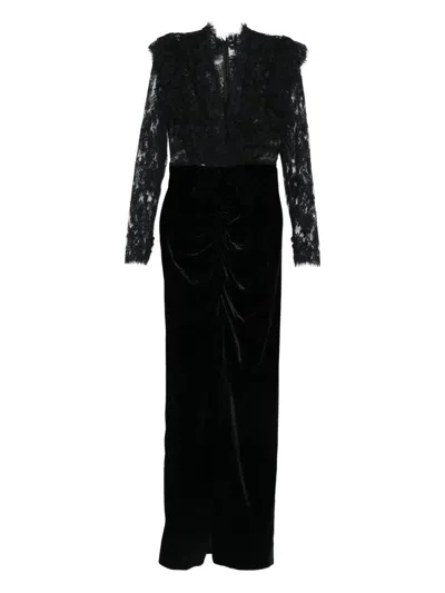 Alessandra Rich Lace-embellished Dress In Black