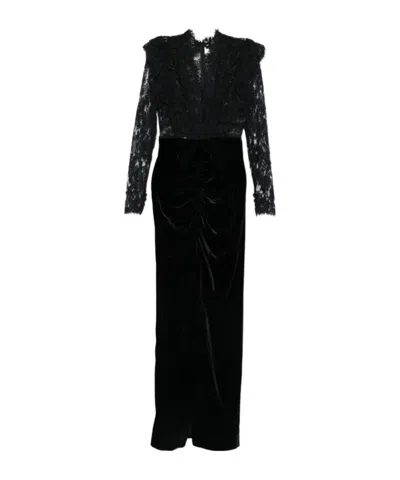 ALESSANDRA RICH LACE-EMBELLISHED DRESS