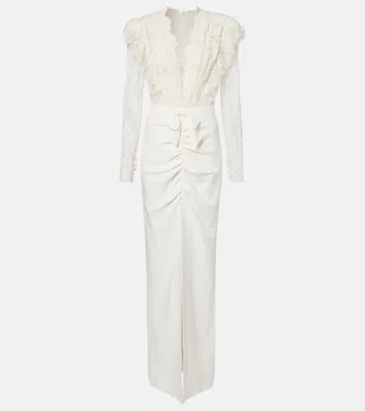 Alessandra Rich Lace Gown In White