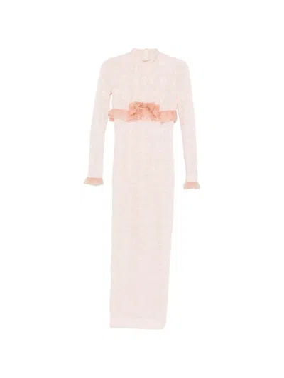 Alessandra Rich Lace Maxi Dress In Pink