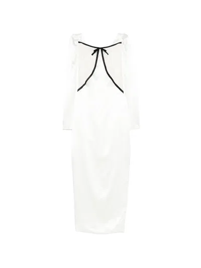 Alessandra Rich Lace Midi Dress In White