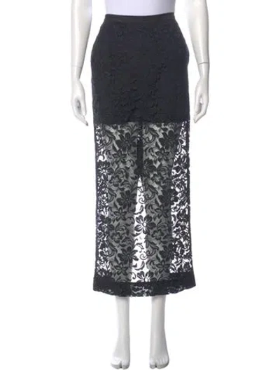 Pre-owned Alessandra Rich Lace Midi Length Skirt In Black