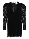 Alessandra Rich Bow-embellished Cotton-blend Lace Mini Dress In Black